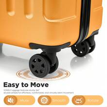 YONSLY 16 Inch Suitcase With Detachable Wheels 360° Combination Lock Double Zipper Soft Rubber Handle Trolley Travel Suitcase For Vacation - 橘色 - 查看 5