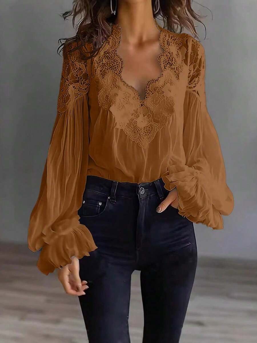 Women Blouses & Shirts - 棕色 - 查看 1