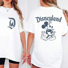 Disney Unisex T-Shirt Disneyland Mickey Shirt, Vintage Disneyland Shirt, Retro 2 Sided Disney Shirt, Disney World Family Shirt, Disney Family Trip Tee,Disney Gift - 白色 - 查看 1