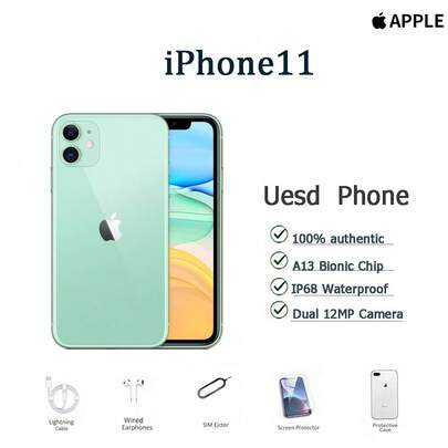 Apple 苹果 iPhone 11 128GB，A+ 级成色，包含数据线/耳机/手机壳/屏幕保护膜/SIM 卡针