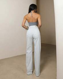 Wide Leg Jeans With Elastane - White - View 2