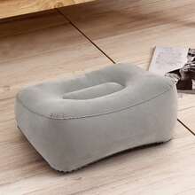 Almohada inflable, reposapiés inflable de PVC con flocado, reposapiés de masaje para viajes y exteriores, reposapiés para coche/avión, equipo de camping - Alfombrilla para los pies - Ver 8