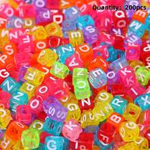 100-300pcs Acrylic Letter Beads, Colorful Bottom English Alphabet Beads, DIY Jewelry Making Materials For Necklace, Bracelet, Pendant, Accessories - Alphabet Beads - View 22