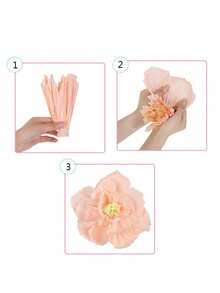 12pcs Large Crinkle Paper Flowers Wall Decor, 3D Artificial Flower Backdrop Set Suitable For Nursery, Wedding, Birthday Party Decoration (7.8 Inches) - A - View 3