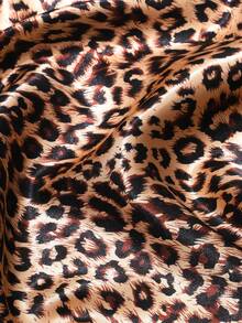 1 Stück 70/90cm Damen Leopardenmuster quadratischer Schal, Sonnenschutz, vielseitiger Kopftuch, Seidenschal, Sommer - 02-Kaffee - Übersicht 6