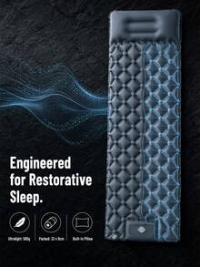 URBANWAVE Ultra-Lightweight Inflatable Camping Sleeping Pad, 580g Portable Inflatable Mat With Pillow Suitable For Hiking And Backpacking - Grey - View 5