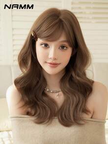 NAMM 18 Inch Medium-Length Shoulder-Length Shoulder Length Wavy Wigs For Women,Synthetic Heat-Resistant Long Fully Machine Wig For Girls Music Festival Party Street Wear, Sakura Festival, Cosplay Anime Or Costume Use (Available In Multiple Colors), Halloween - Multicolor - View 5