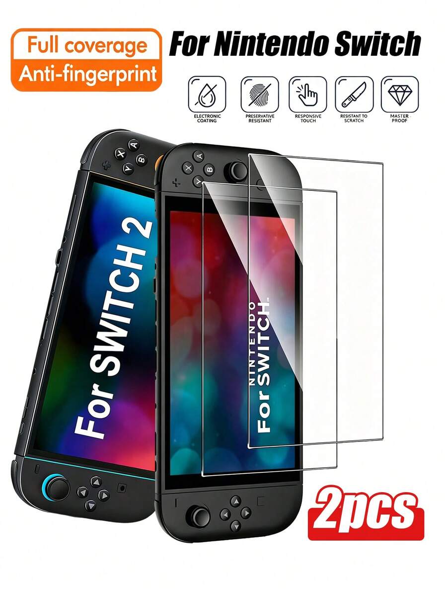 Mr. War Gorilla 2pcs/Pack - Compatible With Switch2/Switch Lite/Switch OLED/Switch Series Transparent Ultra-Clear Screen Protector, No Fingerprints, No Sweat Or Water Stains, Smooth Touch, Highly Recommended, No Blur Or Foggy Effect, Easy Installation For Beginners. - View 1