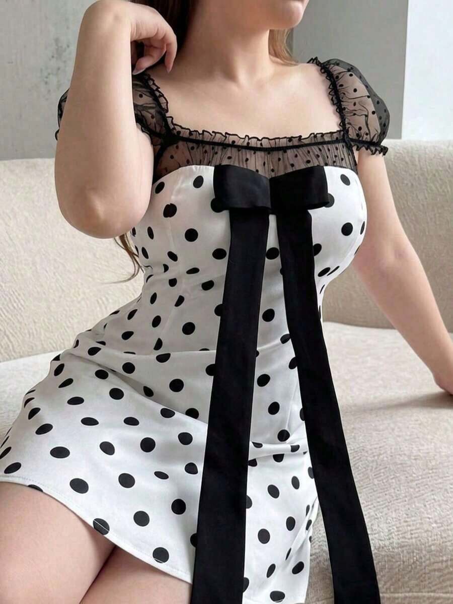 Women Midi Dresses - Black and White - View 1