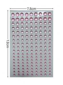 1片粉色水晶貼紙，打造溫柔青春妝容，自黏式，防水防汗，可貼於眼周、臉頰、鎖骨，適用於音樂節、派對、Cosplay等場合，瞬間為妝容增添閃耀魅力 - 彩色 - 查看 6