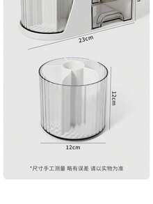 1pc Large Capacity Transparent Rotating Pen Holder, Desktop Stationery Storage Box, Rotating Storage Box, Desktop Storage Rack, Large Capacity Office Supplies Storage Box, Pen Holder, Workstation Accountant Manual/Folder. Suitable For Storing Office Supplies, Learning Supplies, Desktop Accessories, Etc., Is A Must-Have For The Back-To-School Season, And Also Essential For Students And Teachers. - A - View 8