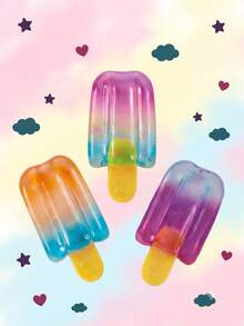 Schylling Nice-Sicle 软萌冰淇淋 | 渐变透明冰淇淋 | 可爱夏日甜点 | 透明果冻减压玩具 | 毕业海滩派对伴手礼 - 彩色 - 查看 2