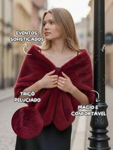 Women's Winter Plush  For Parties, Events, And Weddings - Elegant - 紅木色 - 查看 1