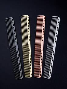 CTZIHGAO 1/4入組專業美髮梳組，金屬美髮梳，女性美髮梳，理髮師理容梳，不鏽鋼鬍鬚梳，美髮梳，鬍鬚梳，專業鋁製美髮梳組：長剪髮梳、短造型梳、手柄梳及尾梳，防靜電梳，理髮師美髮梳組 - 彩色 - 查看 14
