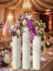 Foldable Round Display Stand, Roman Column Display Pedestal With Top Transparent Plate, Reusable And Easy To Install, Suitable For Wedding, Party, Holiday Decoration - D - View 3