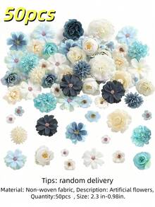 50 piezas de flores y rosas artificiales (2,3 cm - 7,9 cm) - Ideal para bodas, decoración del Día de San Valentín, decoración del hogar, centros de mesa para fiestas, coronas, decoración de mesas, adornos de ropa, fiestas, bodas, aniversarios, centros de mesa - Multicolor - Ver 16