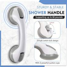 Suction Cup Bathroom Grab Bar - No Drill Shower Handrail Suitable For Elderly, Adjustable Height Anti-Slip Safety Grab Bar, Anti-Fall Toilet Grab Bar (Easy Installation) - Multicolor - View 2