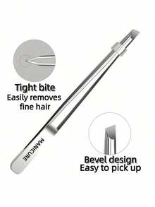 Stainless Steel Slanted Tweezer, Durable Eyebrow Tweezer, Facial Hair Removal Beauty Tool - Multicolor - View 3