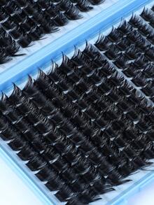 320/384/448pcs D Curl Large Capacity Individual Eyelashes,Gift For Mom,Cluster Eyelash Extensions,Soft And Natural Look,Long Lasting False Eyelashes,Lightweight Reusable Wispy Eyelashes Set Suit For Daily,Wedding,Night Party, Bridal,Cosplay Makeup. - D - View 8