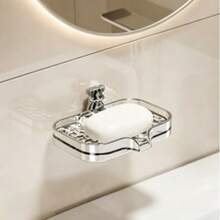 Light Luxury Double-Layer Soap Dish For Bathroom Sink, Household Drainage Soap Holder Storage Rack - Transparent-Soap Box - View 2