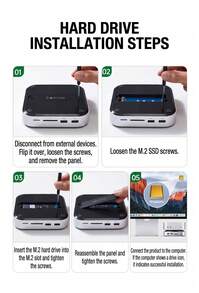 UGREEN 適用Mac mini-M.2硬碟擴充底座，Mac mini 擴充套裝，擴充座+硬碟盒+增高底座，M.2固態硬碟拓展塢，USB3.2接口，適配M4/M4Pro蘋果主機 - 查看 9