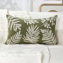 1 buah Sarung Bantal Hias Bordir Pakis Tropis Minimalis Modern Warna Hijau, Sarung Bantal Dekoratif Bordir Daun Musim Semi/Panas, Cocok untuk Dekorasi Dalam Ruangan, Sarung Bantal Sepanjang Musim, Isian Bantal Tidak Termasuk - Hijau - View 11