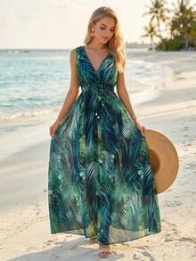 Women Long Dresses - Green - View 1