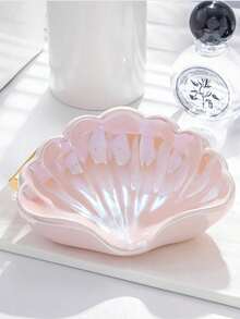 No-Drill Bathroom Countertop Soap Dish With Leaf Pattern Decoration, Plastic Soap, Toothbrush, Cosmetic Storage Rack, Modern Home Decor, Soap And Toiletries Storage Rack, Decorative Sink Accessory, Smooth Surface - Multicolor - View 2