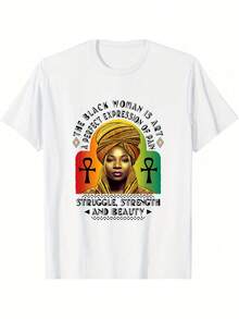 Women's Pure Cotton Crew Neck T-Shirts With Unique Prints Are Comfortable And Breathable, Have A Casual And Sporty Style, And Are Essential In Summer. - 白色 - 查看 1