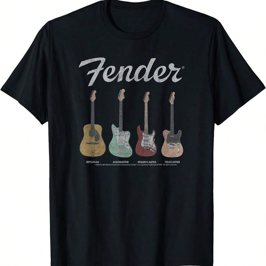 Camiseta de la alineación de guitarras Fender Vintagess Talla Pequeña - Negro - Ver 1