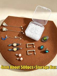1 Box Of 500pcs Transparent Earring Backs, Earring Findings Suitable For DIY Jewelry Making - Sturdy Earring Post Fixation Clasps With Storage Box, Smooth Surface For Craft Materials, DIY Earring Making Kit And Handcraft Enthusiasts - A Box Of Silicone Earplugs - View 5