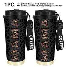 1pc 18oz Stainless Steel Insulated Travel Mug With Straw, Perfect Mother's Day Gift For Mom, Leopard Print "MAMA" Design, Coffee Cup, Car Cup, Outdoor Travel Water Bottle, Suitable For Outdoor And Work Use, Birthday Gift - Multicolor - View 6