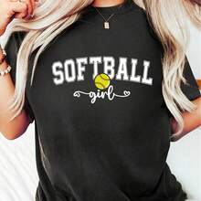 Softball Girl T Shirt, Softball Fan Girriend Shirt, Youth Softball Tee, Wos Softball Game Day Graphic Shirt, Cotton220g heavyweight 100% cotton T-shirt. Butterfly print. Unisex sizing. Round neck inspirational T-shirt. Cute and beautiful Y2K-inspired summer top, perfect for the outdoors, home, work, or street wear. Casual, loose-fitting everyday T-shirt. - Negro - Ver 1
