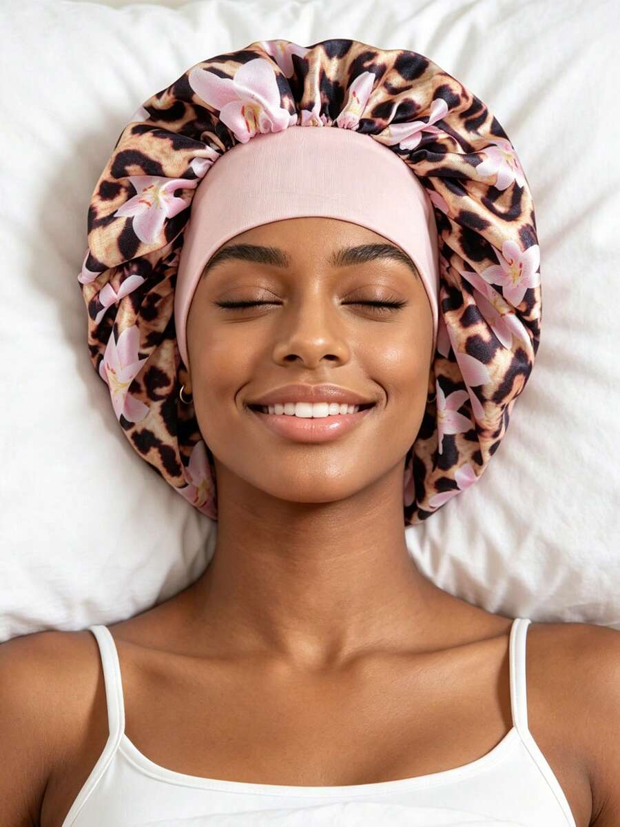 7厘米宽弹力布睡眠帽，假发帽，缎面帽，头发睡眠帽，夏季，沙滩，帽子