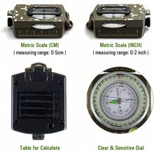 Multifunctional Tactical Survival Military Compass With Lanyard & Pouch | Waterproof & Impact Resistant | Lensatic Sighting Compass For Hiking - 1 - View 3