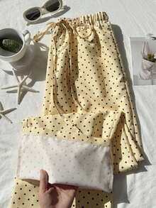 Pantalones rectos de pierna ancha con estampado de leopardo blanco casual y sueltos para mujer, adecuados para primavera/verano, viajes diarios, citas, reuniones, otoño/invierno, Navidad, Año Nuevo, Acción de Gracias, fiestas, bodas, playa, ce - Amarillo - Ver 2