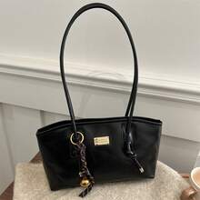 Bolso de mano moderno y versátil para mujer, estilo casual elegante con un toque de alta gama, bolso de hombro estiloso ideal para ir de compras, bolso grande retro de moda para mujer, nuevo bolso tote de cuero encerado de moda 2026, popular bolso de hombro para ir al trabajo en otoño e invierno. - Marrón sin colgante - Ver 3