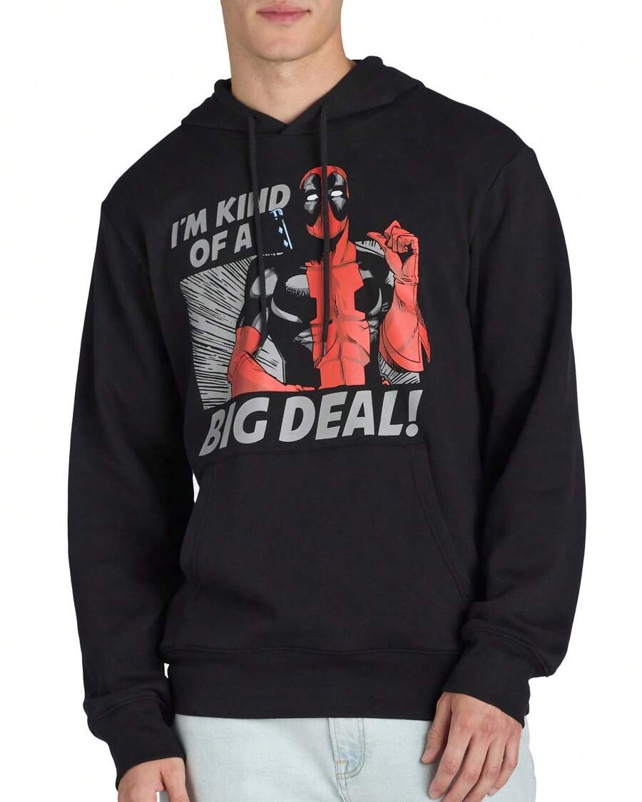 Marvel Deadpool Hoodie Mens Im Kind Of A Big Long Sleeve Pullover - 黑色 - 查看 1