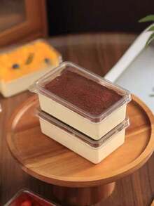 Kotak Kue Tiramisu, Transparan dengan Tutup, Mousse Susu Kedelai Berlapis, Kotak Kemasan Kue dan Makanan Penutup Sekali Pakai - transparan - View 6