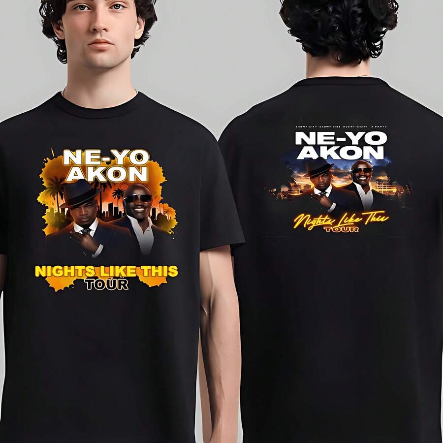 Ne-Yo & Akon 2026 Tour Concert T-Shirt - Black - View 1