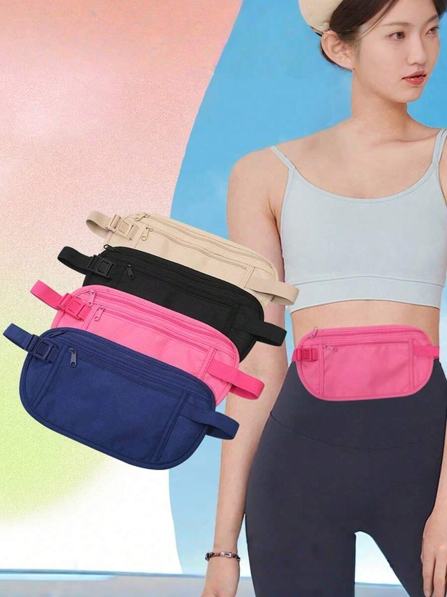 1pc Travel Money Pouch - Hidden Travel Organizer Bag With RFID Blocking Passport Holder Waist Bag, Protects Your Credit Cards And Cash