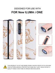 1PC For IQOS ILUMA ONE/ILUMA I ONE/New Iluma I One/ILUMA/ILUMA I /ILUMA PRIME/Iluma I Prime 20 HeatSticks BoX Series Protective Case, Fashionable Minimalist Cartoon Pattern Portable Storage Leather Sleeve, Full Protection Anti-Drop Anti-Fingerprint Wear-Resistant High-End Texture Hard Shell Soft Leather Dual Protection, Perfect Gift Choice, High-End Protective Shell, Unisex Fashion Accessory, Fashionable Patchwork Personalized Appearance Decoration, Business Casual Versatile Style, Precise Hole Position Perfect Fit, Couple Style Unisex, Iqos Series Dedicated Protective Shell, TEREA Storage Box - Brown Bear - View 24