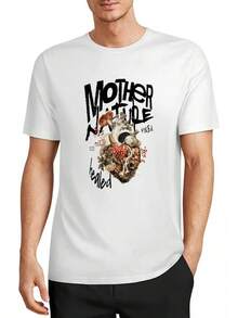Playera Deportivo Camiseta Algodón Diseño Abstracto Suelta - Blanco - Ver 4