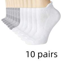 1/5/6/10/20/30 Pasang Kaos Kaki Jala Pendek Putih Pria, Bernapas dan Nyaman, Dengan Penopang Lengkungan Kaki, Cocok untuk Dipakai di Pergelangan Kaki - Putih - View 11