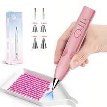 ENSSU Electric Diamond Painting Pen, Cordless Diamond Art Vacuum Pen With 4 Interchangeable Tips, No Wax Needed Vacuum Pickup For Multiple Diamond Sizes, 3 Adjustable Suction Modes, Rechargeable DIY Diamond Art Accessory And Tool, Perfect Gift For Diamond Art Enthusiasts And Beginners, Fast Paste Drill Pen Tool, Nail Art Diamond Pen Picker, Essential Crafting Aid Tool For Craft Enthusiasts, Nail Technician Supplies - A - View 13