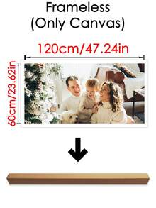 1pc Customized Photo Printed Canvas Art, Large Size Personalized Poster, With DIY Frame (Self-Assembly Frame) Or Canvas Only, Mother's Day Gift/Home Decor - Multicolor - View 34