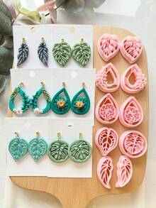 Botanical Leaf Cutting Mold Earring Making Tool, DIY Handmade Jewelry Miniature Cutter, Ceramic Mold, Minimalist Embossing Tool, High Precision Polymer Clay Or Modeling Clay Mold - Botanical Leaf - View 5