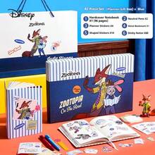 Juego de regalo de cuaderno de Zootopia de Disney, set de papelería con cuaderno, adecuado para estudiantes y toma de notas - Cuadrado - Ver 5
