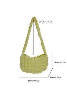 1pc Solid Color Soft Puffy Quilted Underarm Bag, Ruched Cloud Shoulder Bag, Lightweight Nylon Versatile Small Bag, Suitable For Girls/Students/Young People, Ideal For Daily/Outing/Date/Shopping! - Fy-6005 - View 3
