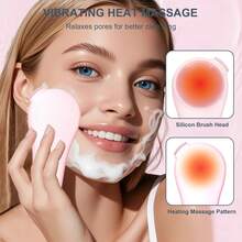 [Mosnami] Cleansing Brush, Rechargeable Silicone Face Scrubber With Nose Brush & Lanyard, Vibrating And Heating Cleansing Massager, Deep Cleansing Waterproof Face Brush Men And Women - 綠色 - 查看 4